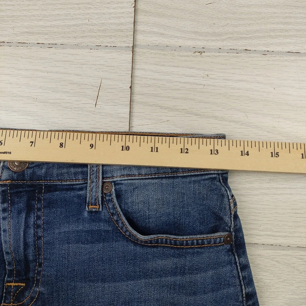 7 For‎ All Mankind Denim Mini Skirt 26 Frayed Hem Blue Y2K Summer Chic Boho - Picture 5 of 6